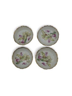 Antique Kuno Steinmann Germany Porcelain Berry Bowls Set of 4 Floral 5"